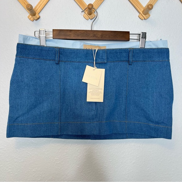 NWT Aya Muse Astrae Denim Mini Skirt Large - Picture 3 of 9